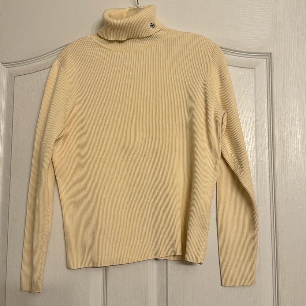 Lauren Ralph, Lauren cream colored turtleneck, size large